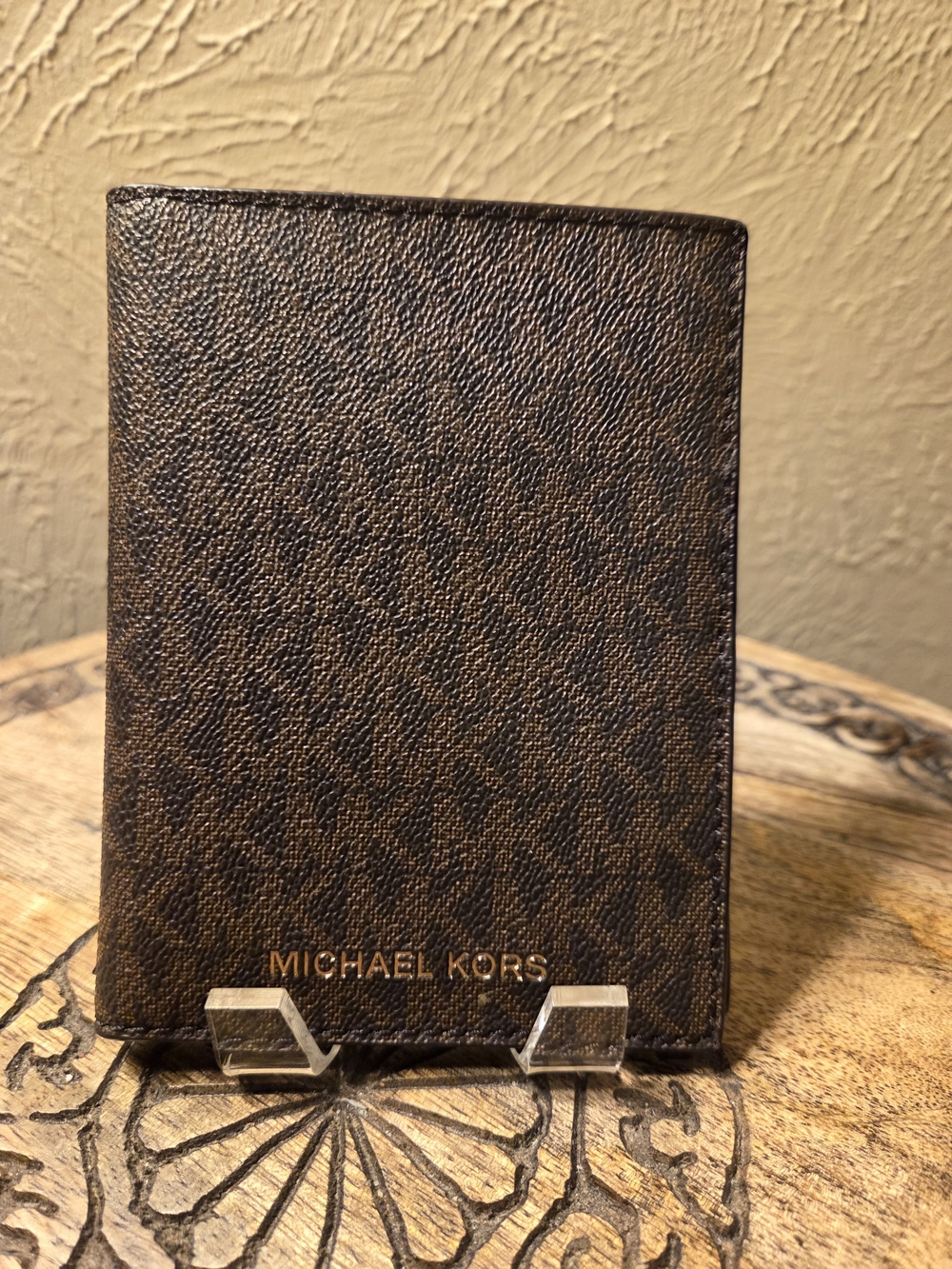 Michael Kors Brown Logo Travel/ Passport Wallet